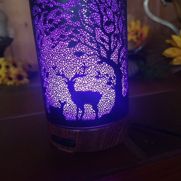 Electric Essential Oil Diffuser With Color Changing Forest Design. - Picture 3 of 4